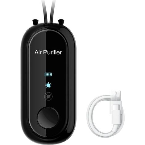 Purificador de aire personal recargable, purificador de aire portátil como collar, generador con 120 millones de iones negativos, combate gérmenes y alérgenos. (1/5)