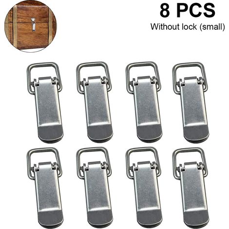 Latch - Stainless Steel Spring Loaded Toggle Catch - For Trunk Case Box Chest - 8 Pieces (1/5)