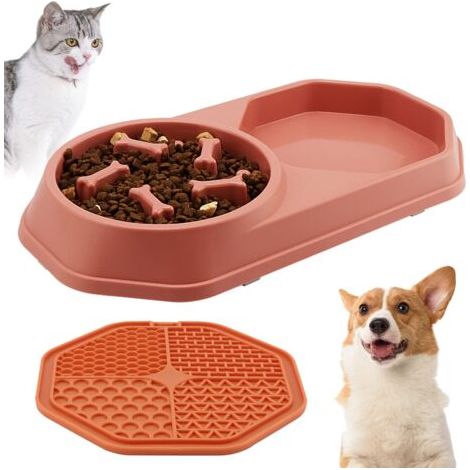 Windhund-/Katzennapf, Futternapf, rutschfester Katzennapf, multifunktionaler Haustiernapf (orange-rosa) (1/5)