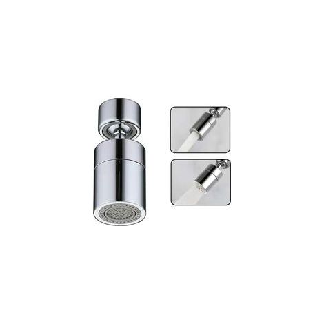 Aérateur de Robinet(Argent), 360° Pivotant Embout Robinet Cuisine, 2 Modes Mousseur Robinet Economie Eau, Brise jet Filtre Robinet Cuisine Salle De Bain lavabo