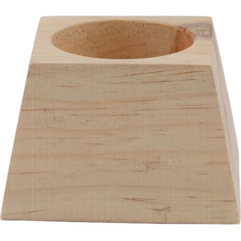 Bougeoir trapézoïdal en bois, décoration de table rétro pour Noël et mariage, couleur bois. (1/5)