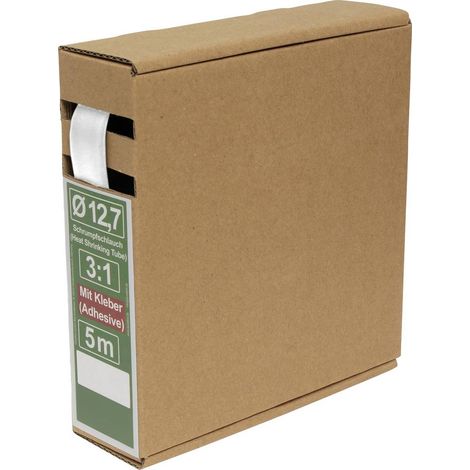 Quadrios 25CA491 Gaine thermorétractable avec colle blanc 12.7 mm 4.2 mm Taux de retreint:3:1 5 m