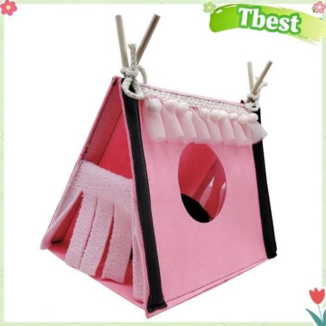 Tbest Tente tunnel pour cachette de cochon d'Inde Tente de cachette pour Hamster, lapin, Rat, Tunnel, animalerie jouet Bleu Rose (1/5)