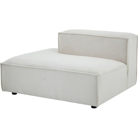 Méridienne gauche en velours côtelé beige RUZOLO