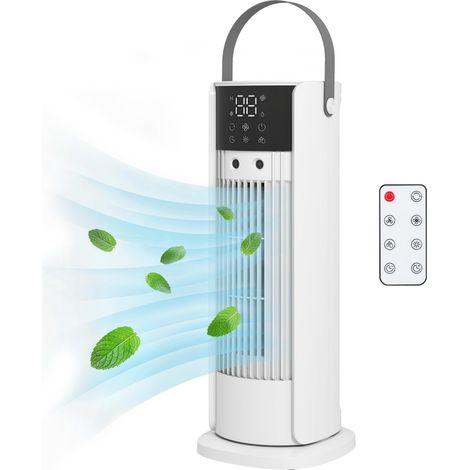 Ventilateur de Tour avec Fonction Brume 40 cm – Ventilateur de Table Silencieux, 3 Vitesses, Oscillation 90° et Minuterie (1/5)