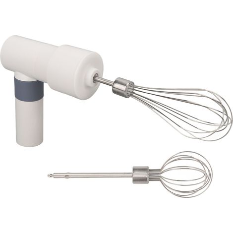 Mixeur à main sans fil rechargeable 2000mAh, acier inoxydable, blanc chaud, pour usage domestique