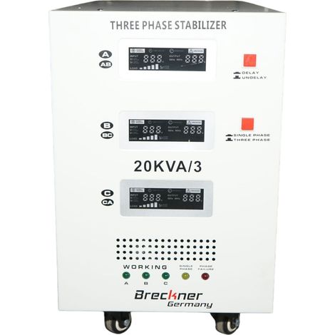 Stabilizzatore di tensione automatico 20KVA, 16KW trifase con servomotore Breckner Germany (1/5)