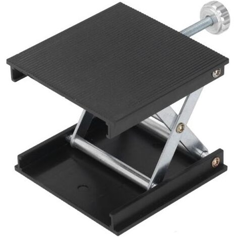 Plateforme élévatrice de laboratoire 90 x 90 mm, réglable en hauteur, outil de mesure, levage manuel, noire (1/5)