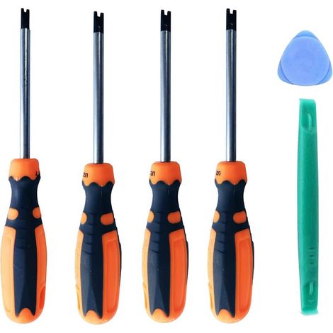 Lot de 4 tournevis U type fourche U 1,7 mm 2,0 mm 2,3 mm 2,6 mm Kit de tournevis antidérapant de précision avec outil à main magnétique multifonction (1/2)