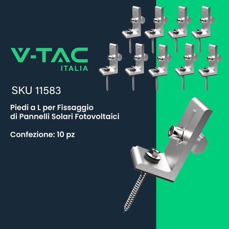 V-tac l-halterung für photovoltaische solarpaneele 10 stück - 11583