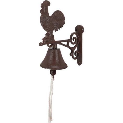 Timbre de puerta con forma de gallo de hierro fundido