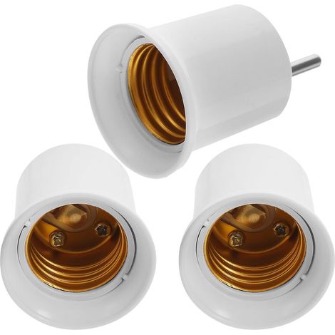 Adaptateur Ampoule E27 vers Prise EU en ABS et Cuivre Lot de 3 Pièces Connexion Solide et Conductivité Forte, pour Lampe de Chemin ou Veilleuse (1/5)