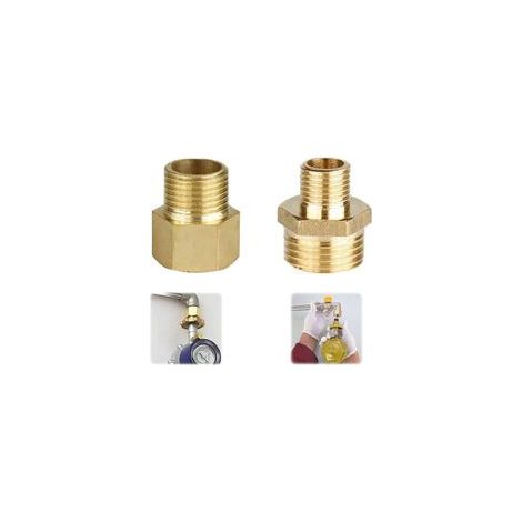 Adaptateur gaz en laiton – Raccord 1/2 à 1/4 et 3/4 – Résistant au gel et aux chocs – Connexion sécurisée pour réchauds camping