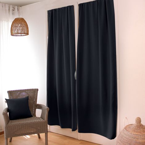 Rideau de porte occultant Gris Foncé 90x210 cm (1/5)