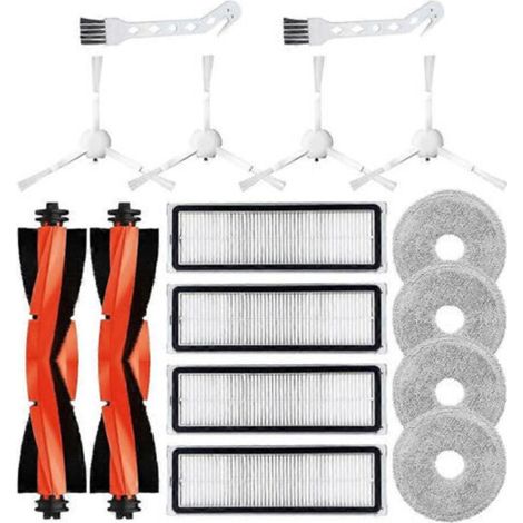 Filtre, brosse principale, brosse latérale et chiffon de rechange pour aspirateur robot Xiaomi S20, S10 Plus et S10.