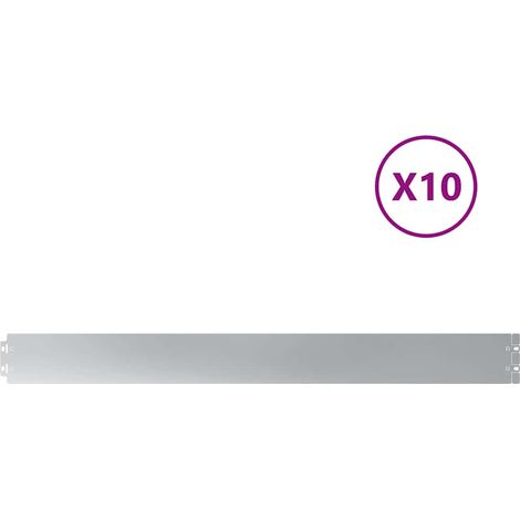 Bordures de pelouse 10 pcs 10x103 cm acier galvanisé (1/5)