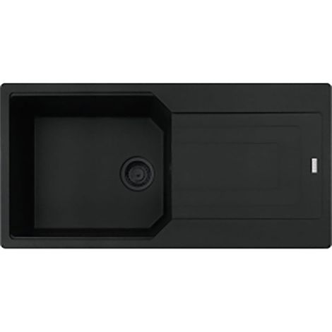 Franke Einbauspüle Urban Flächenbündig UBG 211-100, Fragranit Black Collection Drehknopf Edelstahl (1/3)