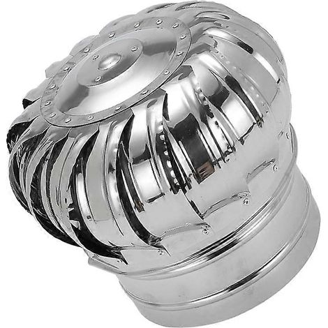 Chapeau de conduit d'évacuation de toit en acier inoxydable, couvercle de cheminée pour éolienne rotative, adapté aux évents de toit extérieurs. (1/4)