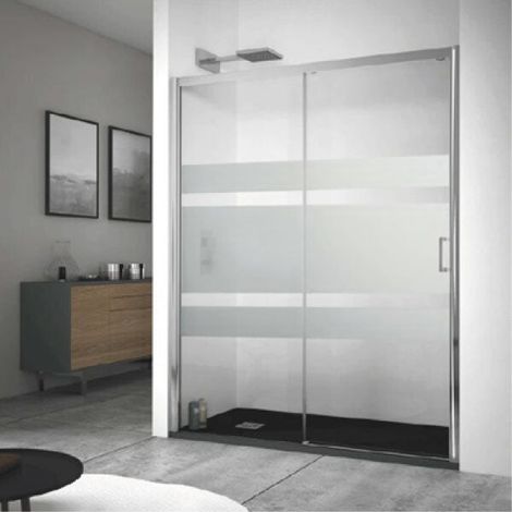 Mampara de ducha frontal + Puerta Corredera 120  cm  KENNEDY Cristal serigrafiado Sin lateral