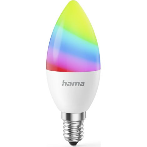 AMPOULE INTEL. E14, 4,9W, LED, MATTER, BOUGIE, RVBB, VAR., AVEC APPL. HAMA (1/3)