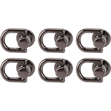 20 Stück D-Ring-Nieten, Metallschrauben, 16 x 12 mm, 360° drehbar, für DIY-Projekte mit Lederkragen, Gürteln, Handtaschen und Geldbörsen, Grau (1/5)
