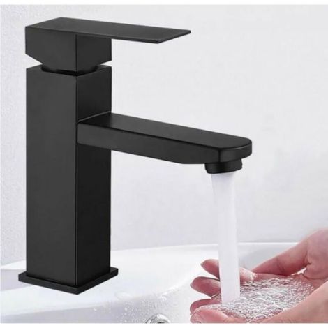 Robinet Lavabo - Mitigeur Bassin Noir - Acier Inoxydable et Plastique - Pour Salle De Bain - 1 Pièce (1/3)