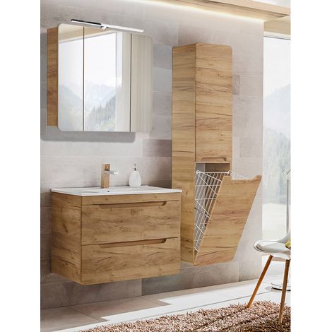 Bademöbel Set LUTON-56-CRAFT, Wotan Eiche Nb., B/H/T ca. 130/200/46 cm (1/5)