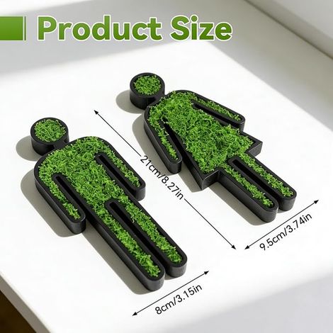 3D Self Adhesive Black Door Sign for Guests Bathroom Toilet Decoration for Indoor and Outdoor (1/2)