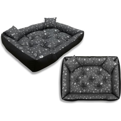 Cuccia per cani, box, 100x75 cm, impermeabile, ossa argentate