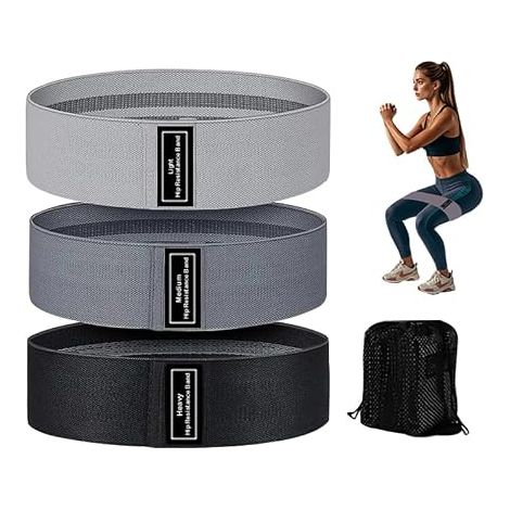 Set of 3 Resistance Levels of Resistance Bands in Knitted Fabric for Bodybuilding, Fitness, Yoga, Pilates (1/5)