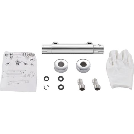Duscharmatur, Thermostatsteuerung, Verbrühschutz, silber, G1/2 (1/2)