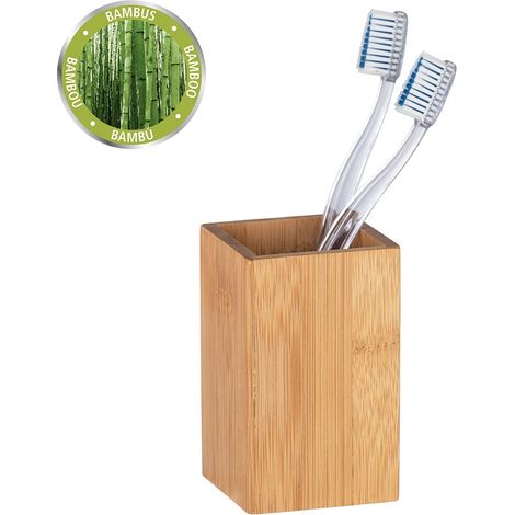 Wenko Portaspazzolini Padua bambù Portaspazzolino per spazzolini e dentifricio Naturale (1/5)
