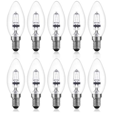 FOREHILL 42W E14 C35 Dimmable ampoule halogène AC 220-240V Blanc Chaud 2700K e14 transparante ampoule halogene bougie (10pcs) (1/4)