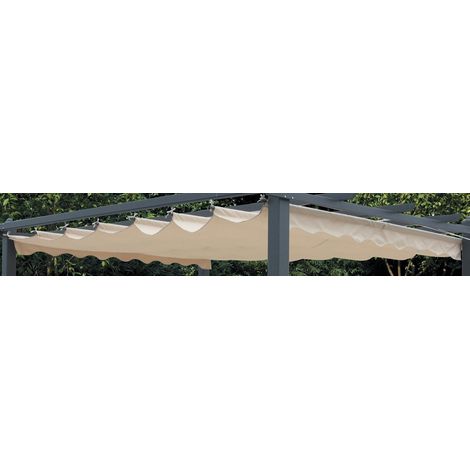 Idroweb – Couverture en polyester écru pour pergola 3x4 m – Protection contre intempéries – Pour salon de jardin – Version 2017 (1/2)
