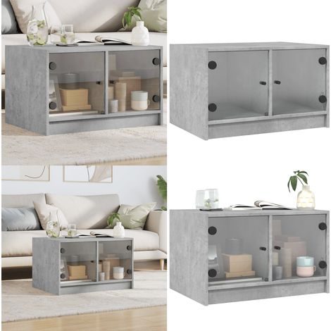Couchtisch mit Glastüren Betongrau 68x50x42 cm - Couchtisch - Wohnzimmerschrank - Sideboard - Regal - Möbelstück - Home & Living (1/5)