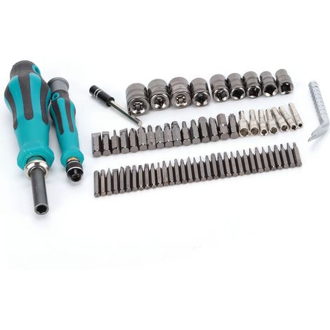 Coffret d'outils à cliquet, embouts de tournevis, douilles, clé d'électricien, accessoires de réparation (1/5)