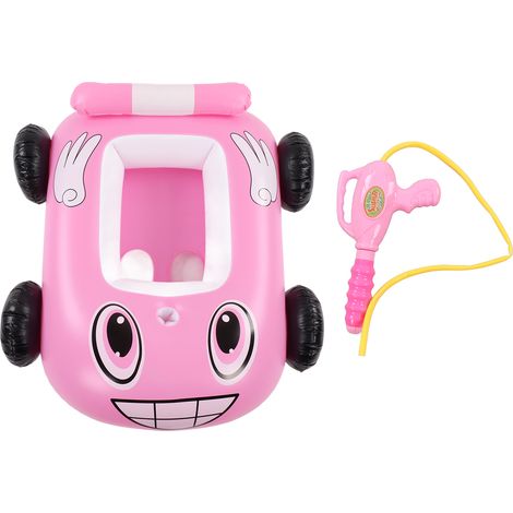 Aufblasbares rosa Feuerwehrauto-Boot für Kinder, Baby-Pool-Schwimmhilfe für den Sommer