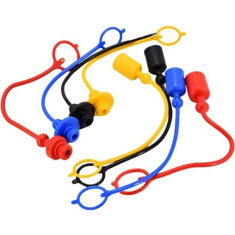 4 paires bouchons anti-poussière hydrauliques dégagement rapide males femelles caoutchouc PVC (1/5)