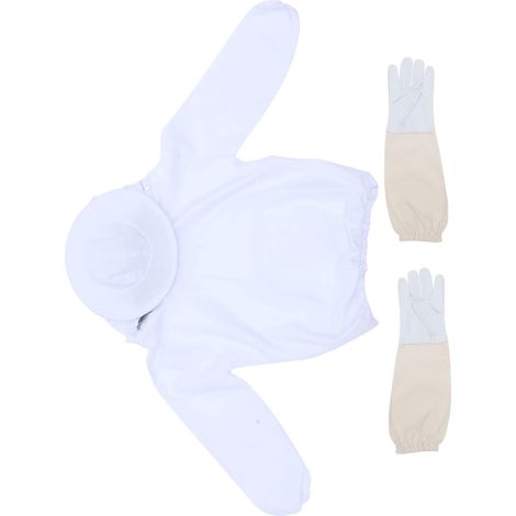 Combinaison D’apiculture Blanc, Costume de Protection Complet Voile, Tissu Résistant, pour Travaux Apicoles  'extérieur, Longs Vêtements de Travail, Pratique à Utiliser, Fournitures Apicoles (1/5)