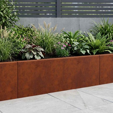 vidaXL Retaining Wall 2 pcs 60 x 12 x 40 cm Weathering Steel Rusty (1/5)