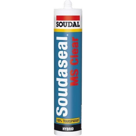 Soudaseal MS Clear - Mastic colle polymère hybride - Soudal - Cartouche de 290 ml Transparent