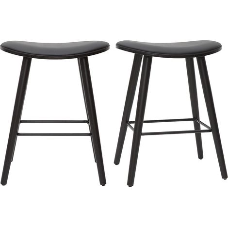 Sgabelli da bar design nero H65 cm (set di 2) MEADOW