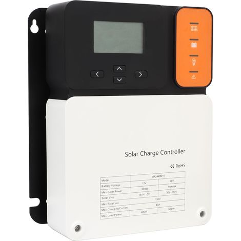 MPPT-Solar-Laderegler 40A mit Lade- und Entladeschutz, hoher Sicherheit, Solarmodul-Batterieregler 12V/24V (1/5)