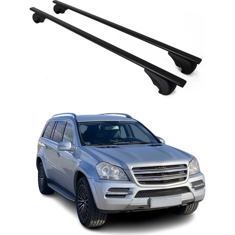 OMAC Dachträger Querträger für Mercedes GL Klasse X164 2006-2012 – Abschließbar – Max. 75 kg – 2 Stangen Stahl Schwarz (1/5)