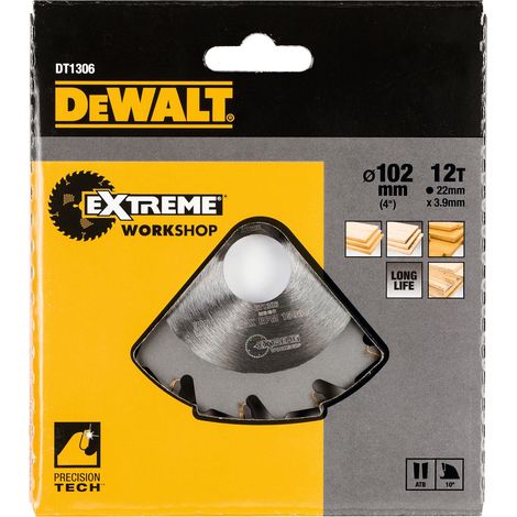 DEWALT DT1306-QZ EXTREME blade ATB 102mm x 22mm x 12T
