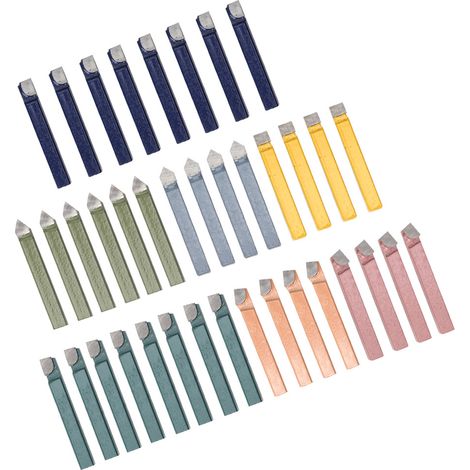 Ensemble de 38 outils de tournage et de soudage à pointe carbure, kit d'outils de coupe pour tour, 5/16 po (1/5)