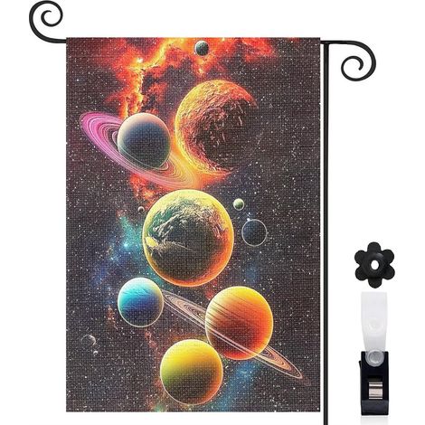 Drapeau de jardin extérieur décoration extérieure toile résistante double face 30 x 45 cm pour jardin maison (1/5)