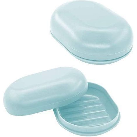 Supporte Savon - Réservoir de Drainage Intégré - Pour Salle De Bain et Voyage - Lot de 2 (1/5)