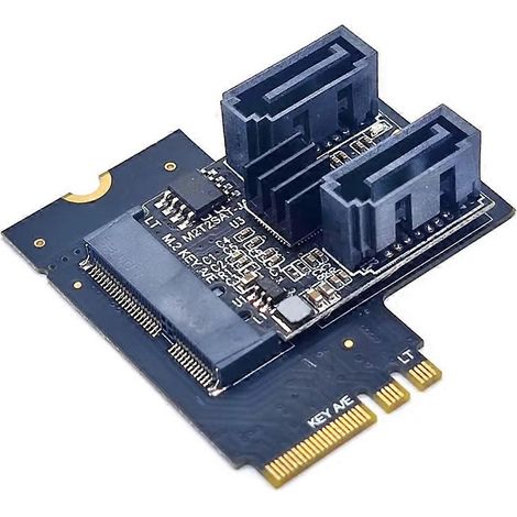 Adaptateur convertisseur riser M.2 Key A+E, carte d'extension M2 NGFF Key A/E vers A/E pour SSD/disque dur SATA 3.0 6 Gbps M.2 Key A+E (1/5)