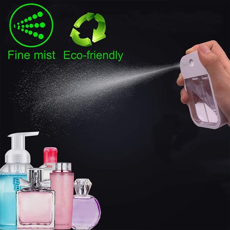Flacon pulvérisateur en plastique 38ml, vide, avec pompe atomiseur, idéal pour parfum et spray buccal, format carte, petit et pratique. (1/5)